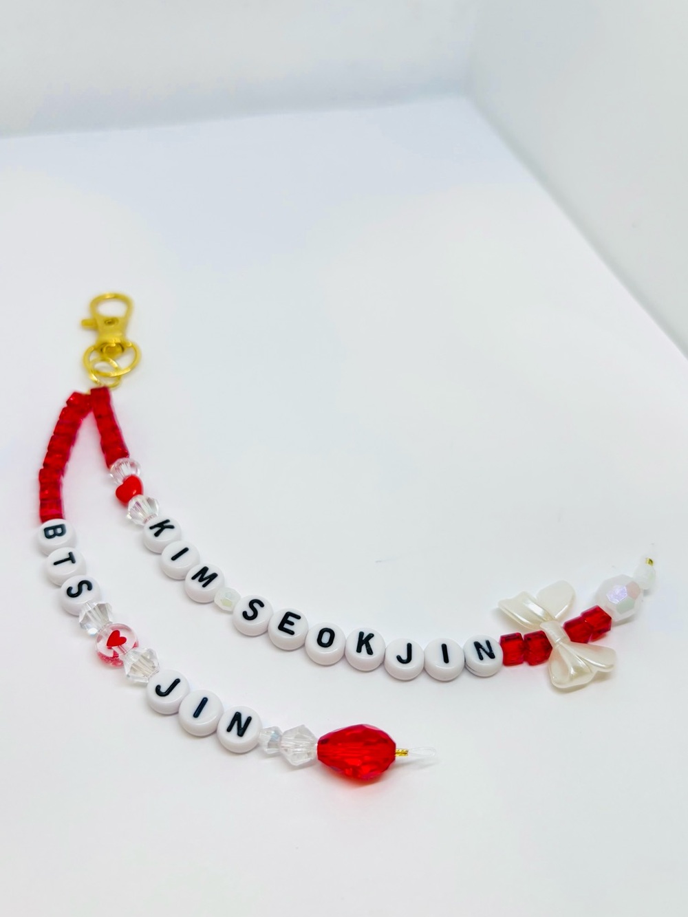 (6pcs) BTS JIN BEADED BRACELET KEYCHAIN PHOTOCARDS STICKERS BUNDLE - Picture 8 of 8